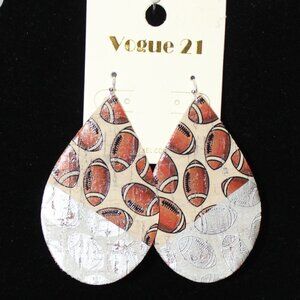 Vogue 21 Football Teardrop Shape Earrings